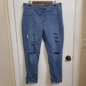 Women's Ripped Jeans Jeggings Distressed Denim Ankle Length